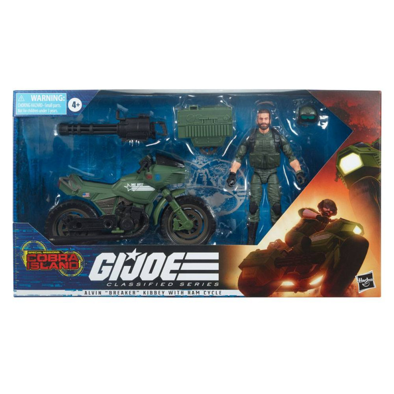 G.I. Joe Classified Series Cobra Island Action Figure 2021 Alvin Breaker Kibbey with Ram Cycle