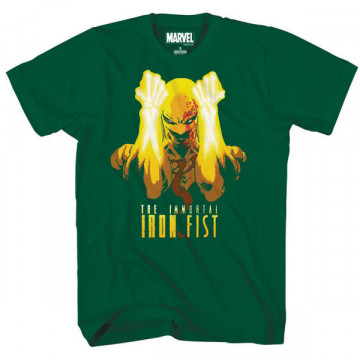 MARVEL FISTS A FLAME FOREST GREEN T/S MED